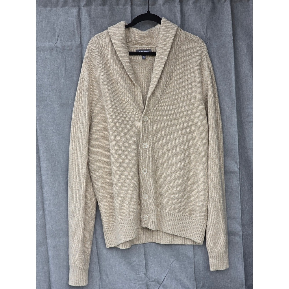 Bonobos Mens Slim Fit Shawl Cardigan Sweater Beige Cotton XL 19032-NA067